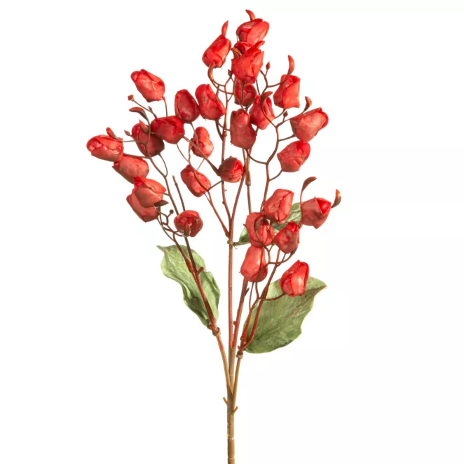 Kwiat sztuczny czerwony z plastycznej pianki foamiran 75 cm