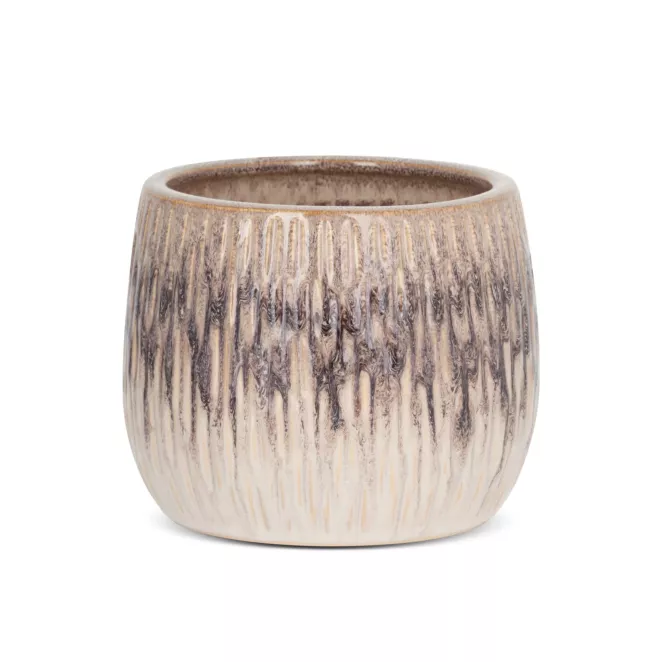 Osłonka ceramiczna na donicę ROSINA w stylu boho z cieniowaniem