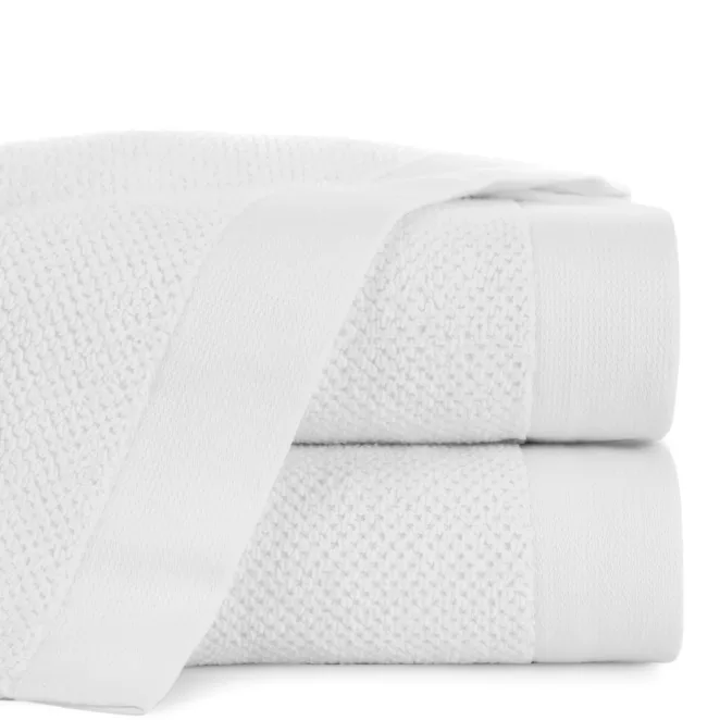 Ręcznik do rąk 30x50 cm bawełniany kolor biały o ryżowej strukturze 550 g/m2 RISO