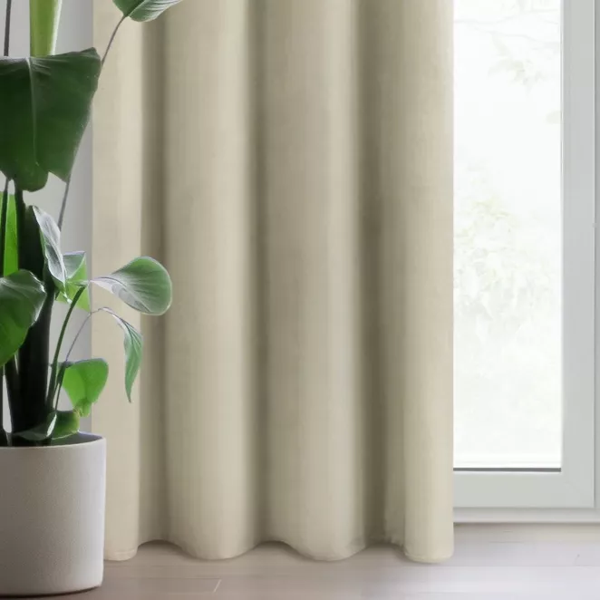 Zasłona kremowa z matowego welwetu 140x250 cm przelotka - MELANIE