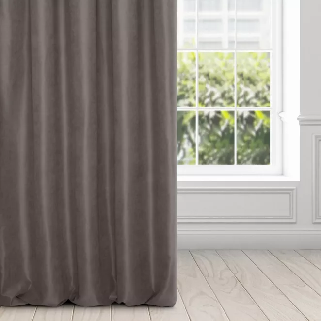 Zasłona grafitowa z tkaniny zamszowej 140x270 taśma - ADA