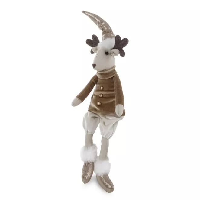 Figurka świąteczna uroczy siedzący JELEŃ w spodenkach
