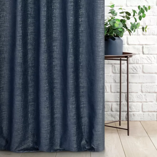 Tkanina zasłonowa, miękka, szenilowa tkanina, przetykana błyszczącą nicią