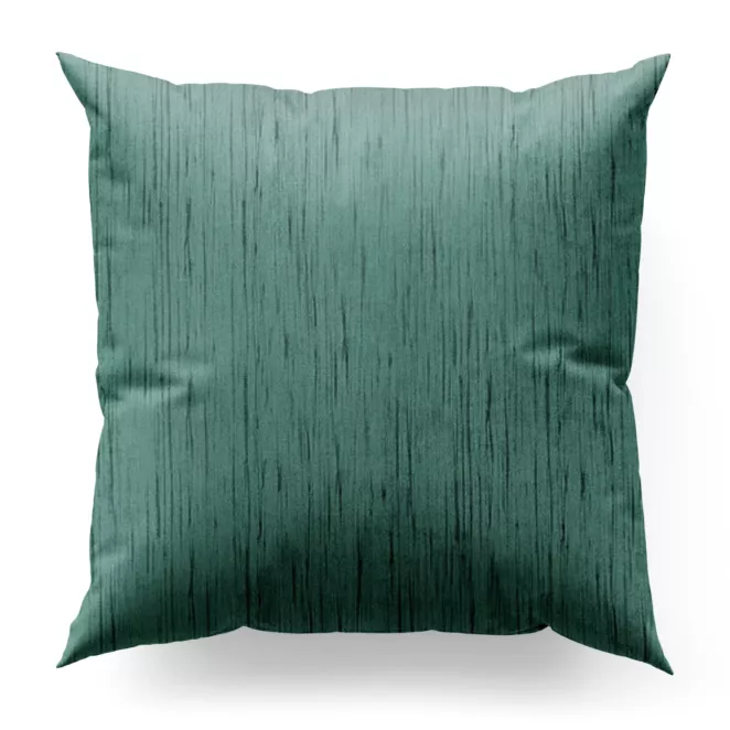 Poszewka szyta morska z tkaniny welwetowej w pionowe prążki, wykończona obciążnikiem