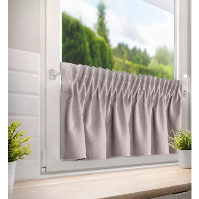 Zazdrostka pudrowo różowa z tkaniny o płóciennym splocie 140x45 cm taśma LENA