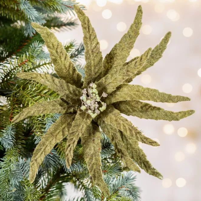 Świąteczny kwiat dekoracyjny z tkaniny o strukturze filcu