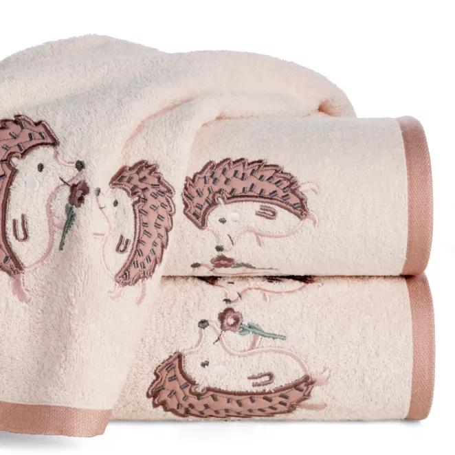 Ręcznik kąpielowy dziecięcy 50x90 cm bawełniany kolor różowy 450 g/m2 BABY 68