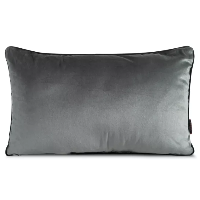 Poduszka 30 x 50 cm welwetowa stalowa z kontrastującą lamówką GAJA 3