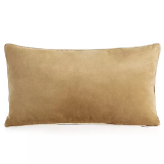 Poduszka 30 x 50 cm welwetowa miodowa z kontrastującą lamówką GAJA 3