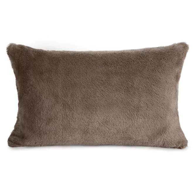 Poszewka na poduszkę 30x50 cm beżowa z miękkiej futrzanej tkaniny NINA