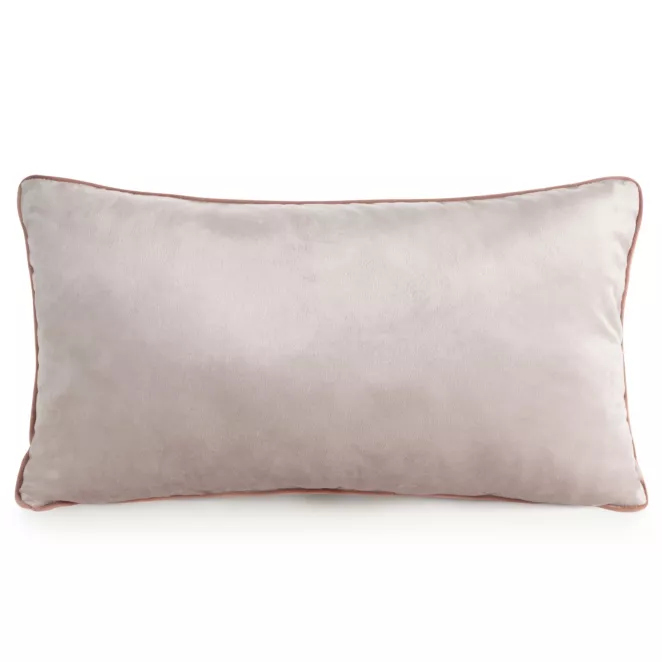 Poduszka 30 x 50 cm welwetowa pudrowa z kontrastującą lamówką GAJA 3