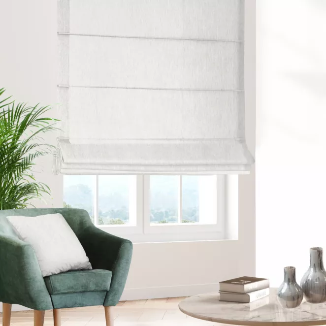 Roleta rzymska naturalna z miękkiej szenilowej tkaniny z efektem melanżu