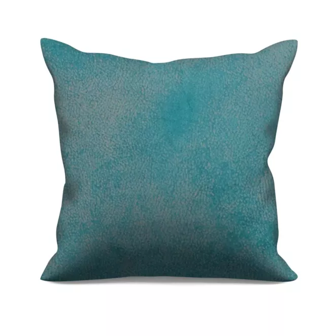 Poszewka szyta LIBERTY turkusowa z miękkiej, welwetowej tkaniny z nakrapianym połyskującym nadrukiem