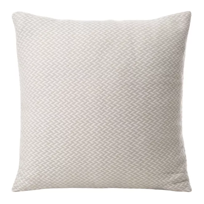 Poszewka na poduszkę 45x45 cm beżowo, biała z drobnym wzorem jodełki AKRYL 3