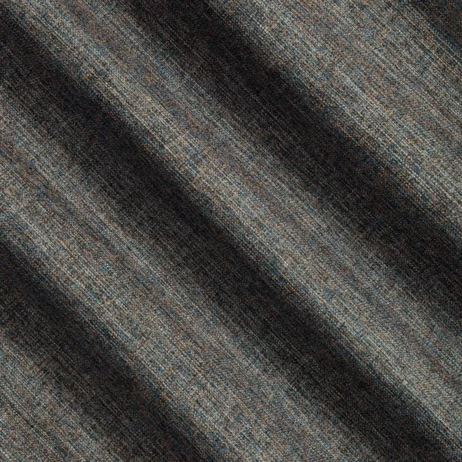 R223/7 Zasłona szyta na taśmie 5 cm grafitowo pomarańczowa z matowej tkaniny o grubym splocie z efektem melanżu