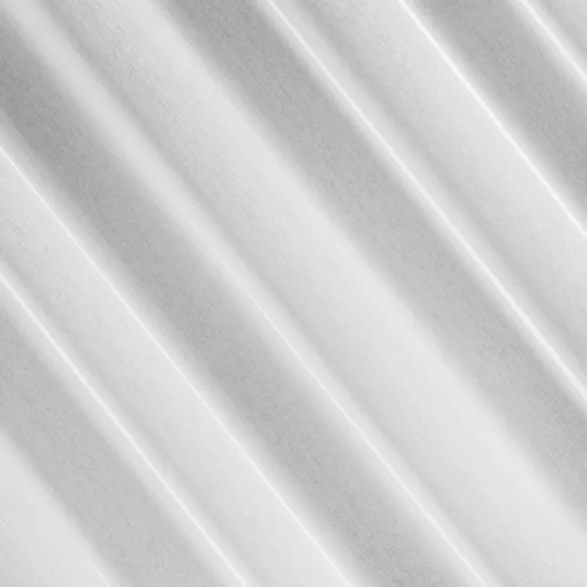 H249/3 Firana szyta na taśmie 5 cm biała z miękkiej, matowej tkaniny ozdobionej kwiatową aplikacją