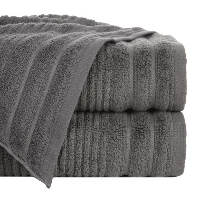 Ręcznik do rąk 30x50 cm bawełniany kolor stalowy w prążki 400 g/m2 SAMMY