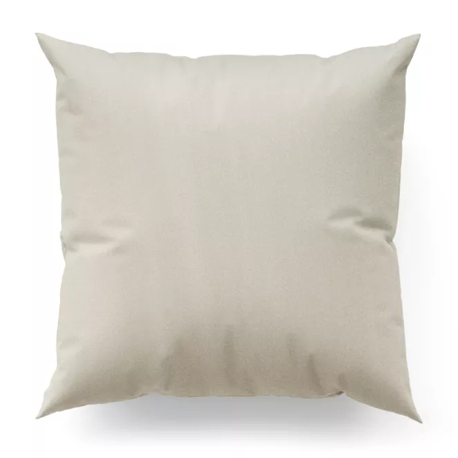 Poszewka szyta beżowo złota z gładkiej tkaniny przeplatanej błyszczącą lureksową nicią