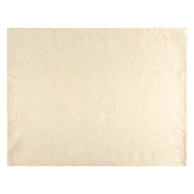 Komplet serwetek 4 szt 30x40 cm kremowy SPARKLE przeszywanych złotą nicią