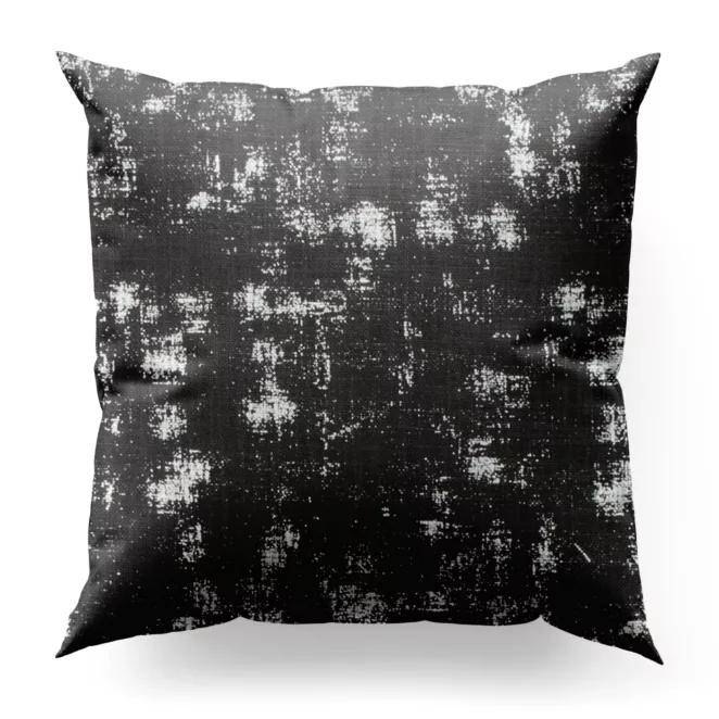 Poszewka szyta grafitowo złocista z tkaniny o naturalnym splocie, zdobiona błyszczcącym nadrukiem Italissima Eva Minge