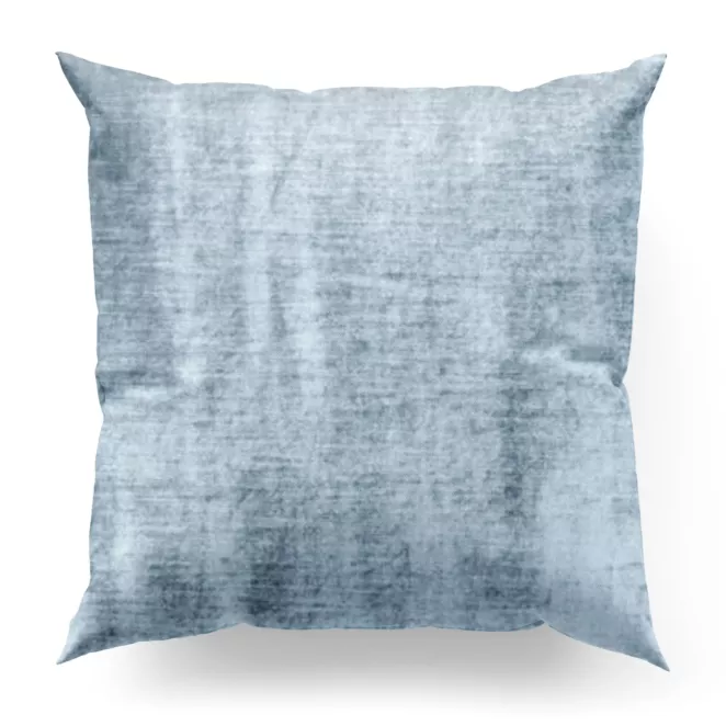 Poszewka szyta SAFARI 1 niebieska z miękkiej welwetowej tkaniny z połyskiem i poziomym prążkiem