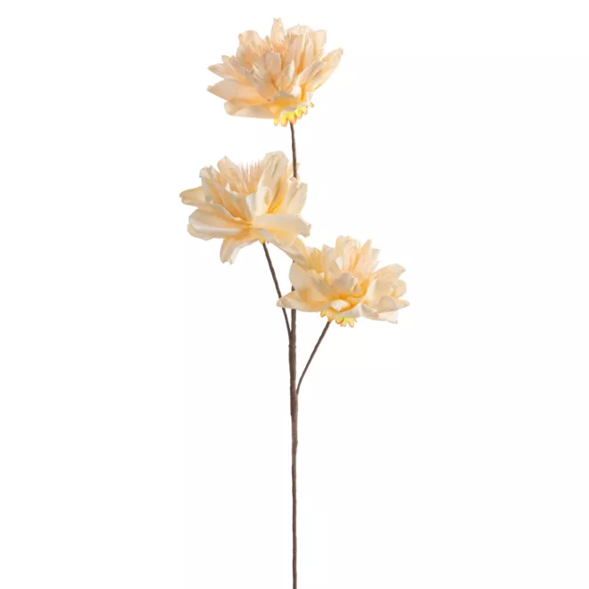 Kwiat sztuczny kremowy z plastycznej pianki foamiran 63 cm