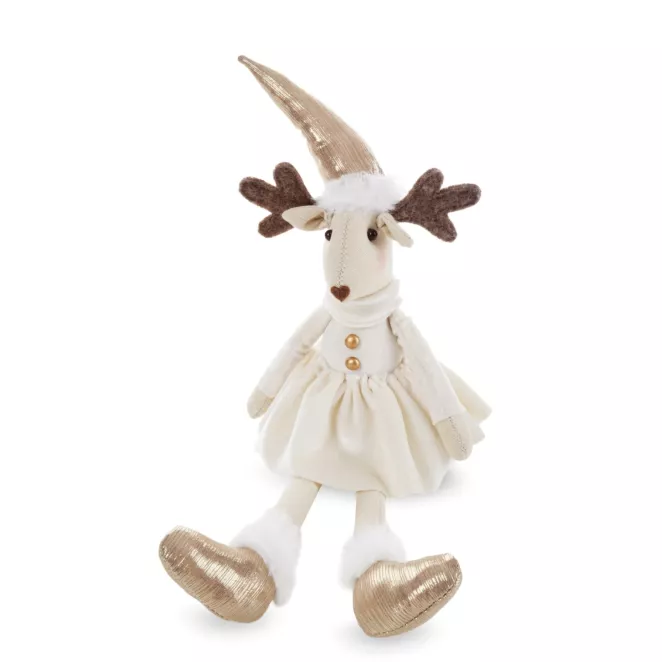 Figurka świąteczna urocza siedząca SARENKA w sukience