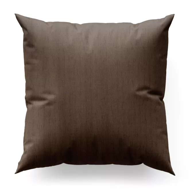 Poszewka szyta brązowa z miękkiej, matowej tkaniny w stylu eko o naturalnym splocie