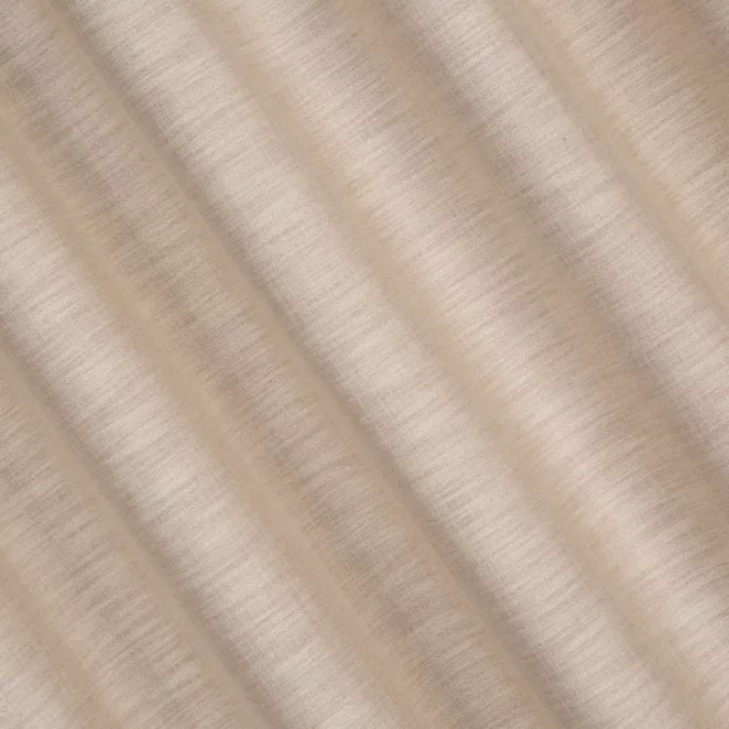 R216/2 Zasłona szyta na taśmie 5 cm beżowa z tkaniny z dodatkiem lnu, z melanżowym splotem ekologiczna
