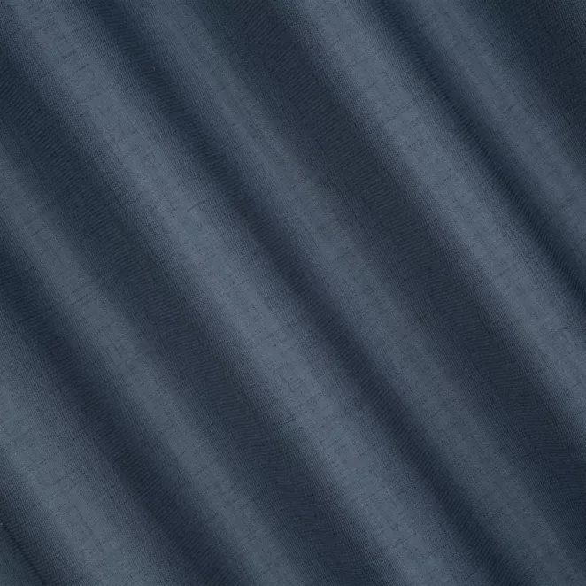 M213/11 Zasłona szyta na taśmie 5 cm ciemnoniebieska z tkaniny w stylu eko o naturalnym splocie