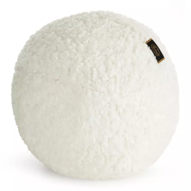 Poduszka w formie kuli średnica 24 cm z tkaniny typu bukla kremowa BUKLA 09