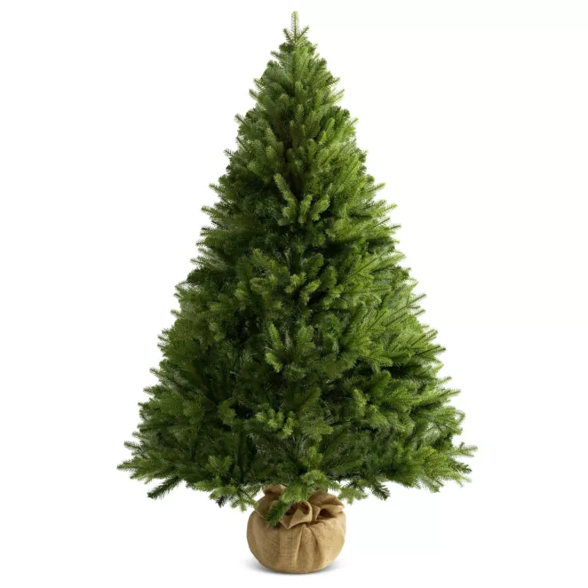 ŚWIERK w doniczce z ozdobnym workiem jutowym - sztuczne drzewko choinkowe