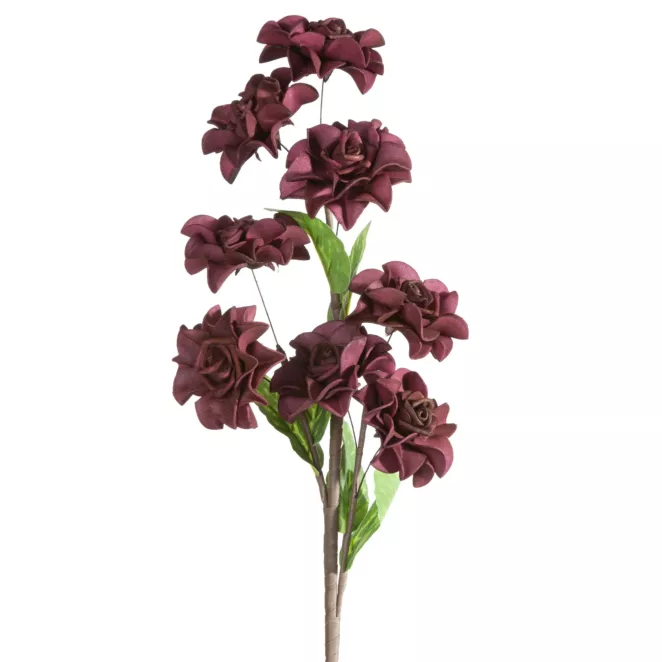 Kwiat sztuczny ciemnofioletowy z plastycznej pianki foamiran 65 cm