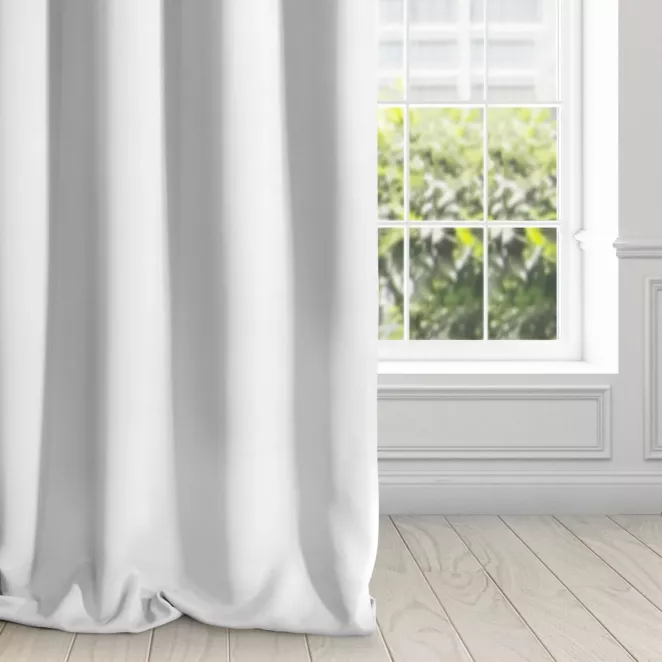 Zasłona biała zaciemniająca gładka półmatowa 135x250 cm przelotka LOGAN