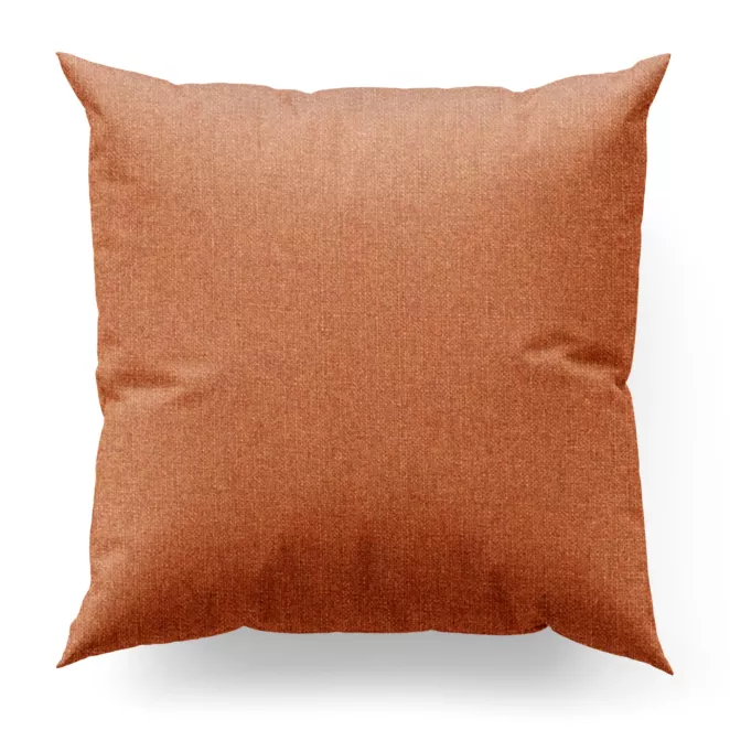 Poszewka szyta ruda z tkaniny o naturalnym splocie w stylu eko