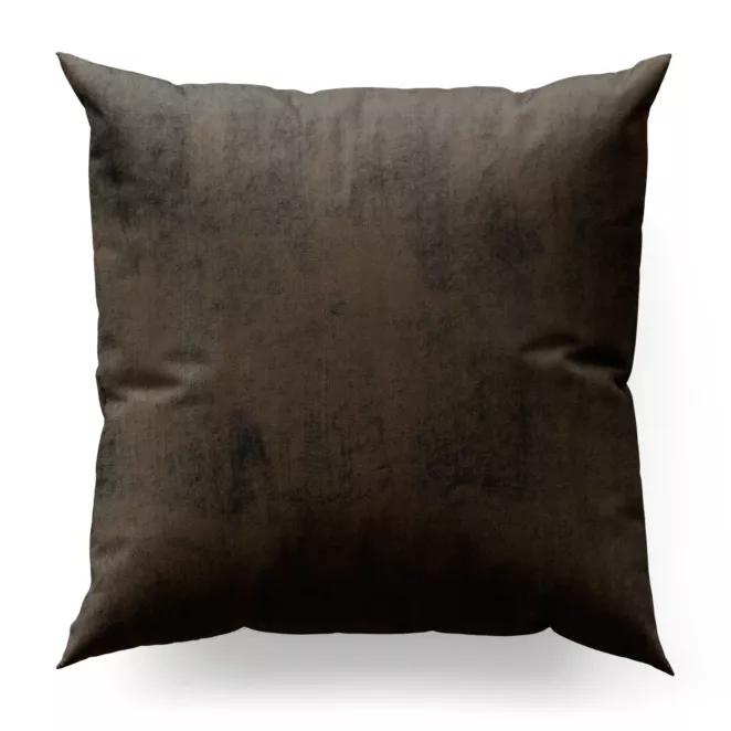 Poszewka szyta brązowa z miękkiej welwetowej tkaniny z połyskiem