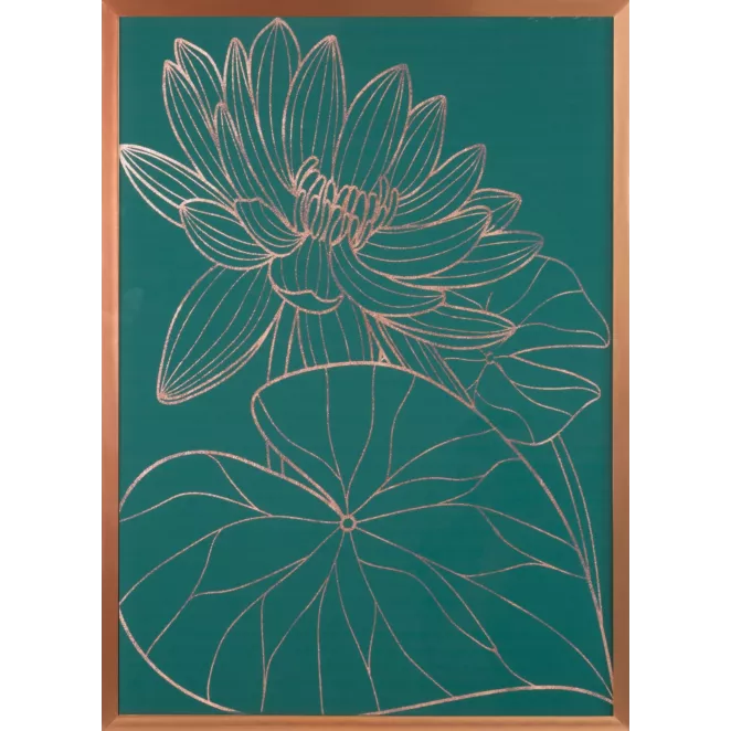 LIMITED COLLECTION Obraz SALVIA 5 z różowego złota błyszczącym nadrukiem w miedzianej ramie