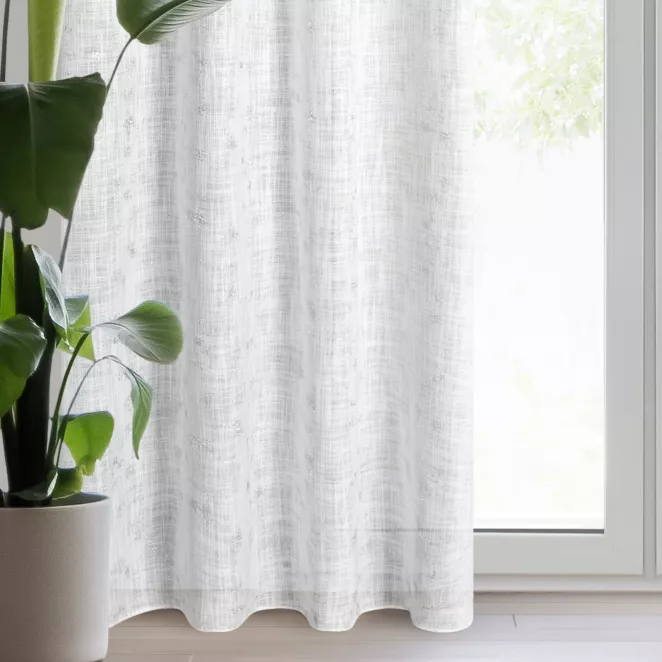 Zasłona kremowo, srebrzysta w stylu eko 140x250 cm przelotka - SOLANA