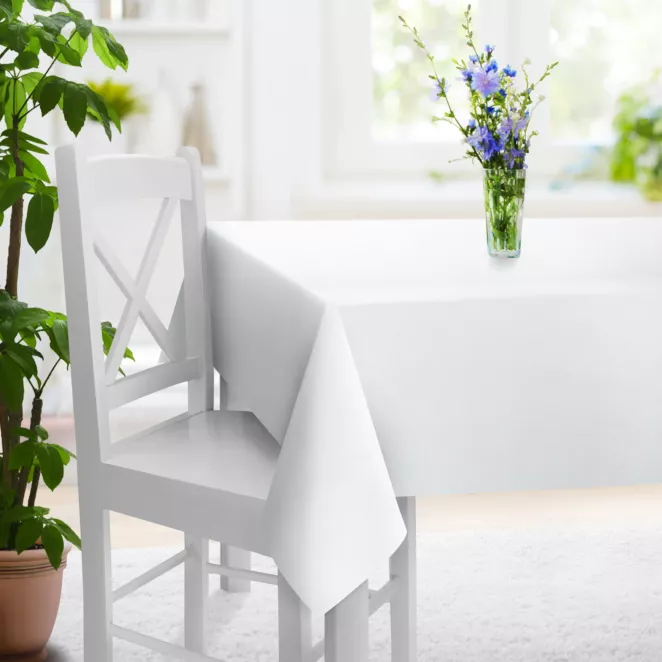 Obrus szyty naturalny z tkaniny typu Blackout zaciemniającej w 100%