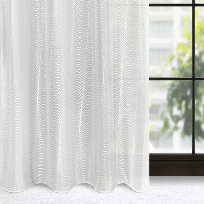 Dekoracja okienna biała z żakardowym wzorem 140x250 cm przelotka - KAMILA