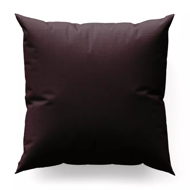 Poszewka szyta bordowa z tkaniny w stylu eko o naturalnym splocie