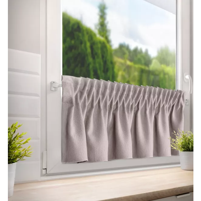 Zazdrostka pudrowo różowa z tkaniny o płóciennym splocie 140x30 cm taśma LENA