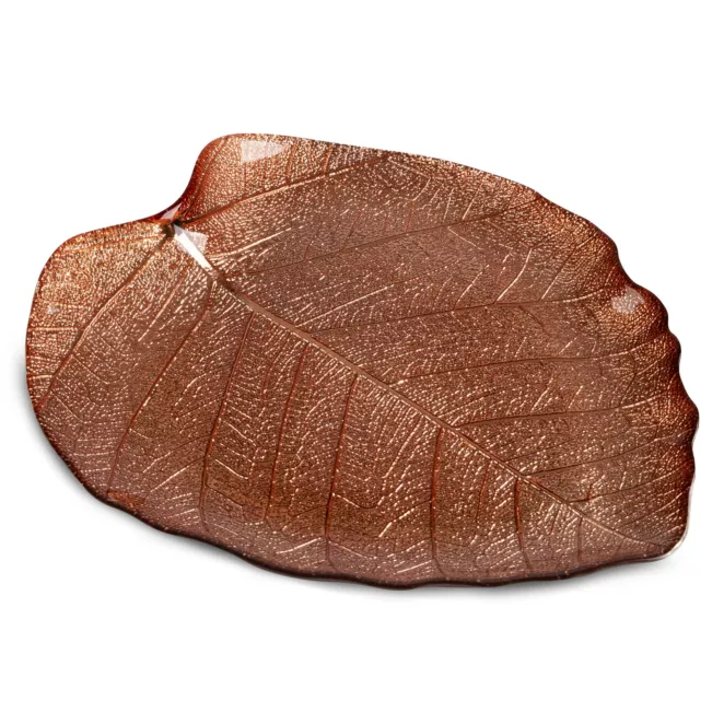 Patera EMMA ze szkła artystycznego w kształcie liścia