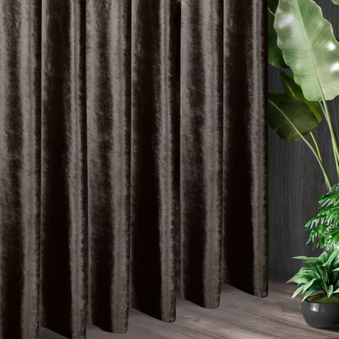 Tkanina zasłonowa gładka, miękka, welwetowa, z wyraźnym połyskiem z kolekcji Eva Minge