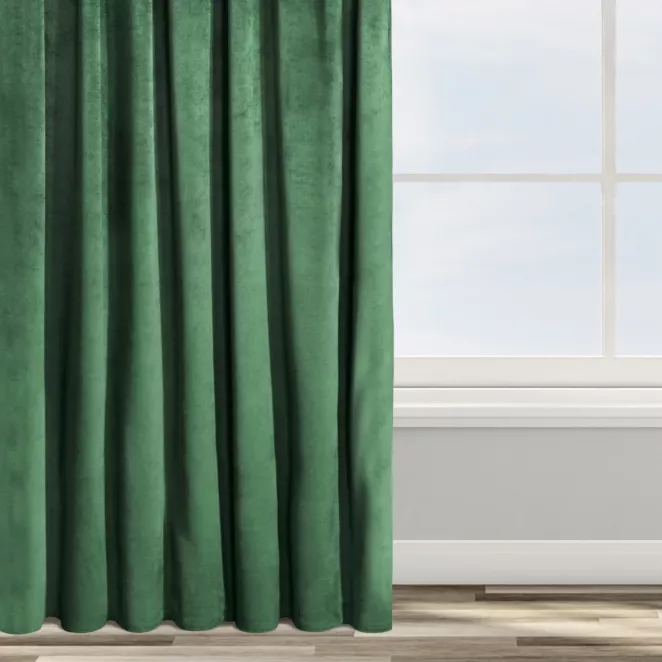 Zasłona welwetowa ciemnozielona 140x250 cm przelotka - ROSA - Design 91