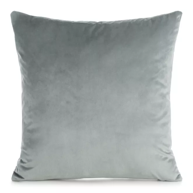 Poszewka na poduszkę 45x45 cm welwetowa, gładka srebrna o delikatnym połysku GAJA 1