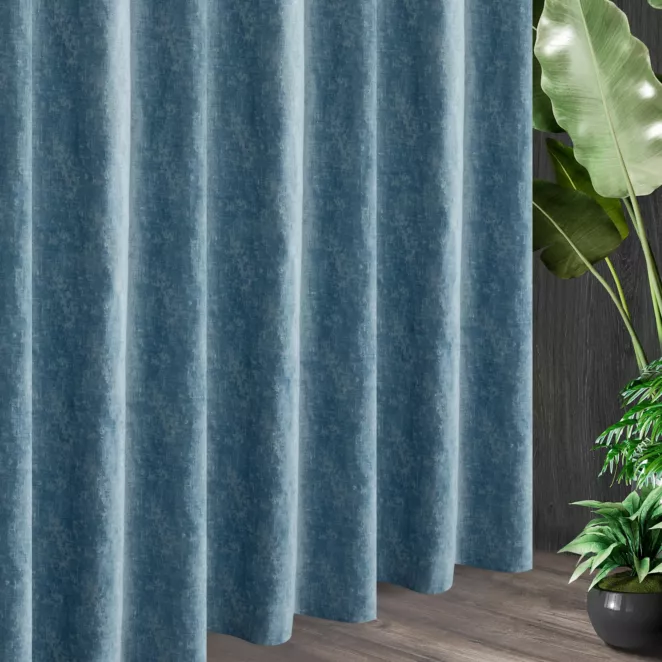 Tkanina zasłonowa, gruba, miękka, szenilowa, z efektem przecierki z kolekcji Eva Minge
