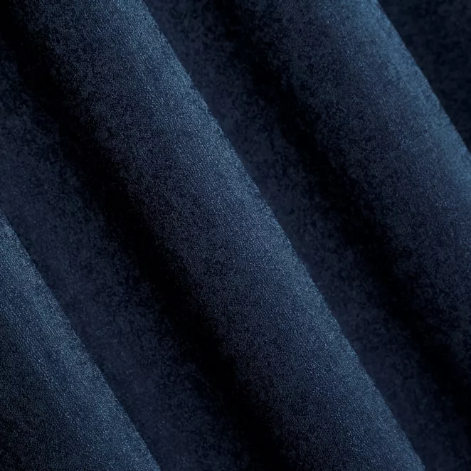H167/6 Zasłona szyta na taśmie 5 cm VISCAYA granatowa z melanżowej i miłej w dotyku tkaniny