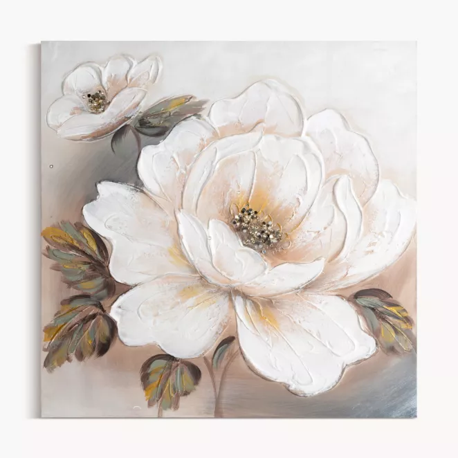 Obraz subtelnych kwiatów ręcznie malowany na płótnie