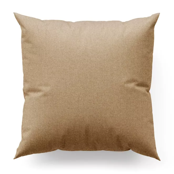 Poszewka szyta jasnobrązowa z tkaniny o naturalnym splocie w stylu eko